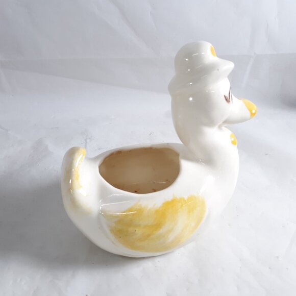Vintage Anthropomorphic Duck In Hat Planter Kitsch - Picture 3 of 5
